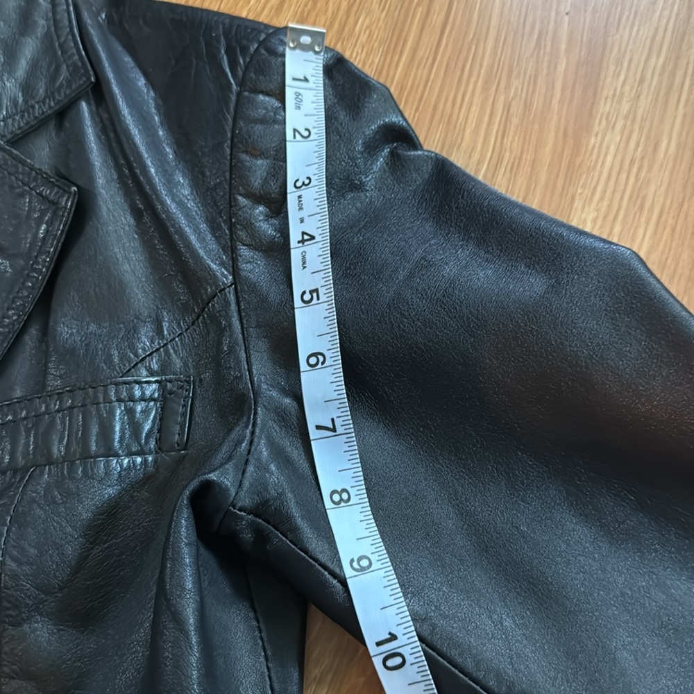 Black Leather 80’s Nordstrom Brass Plum Grunge Moto Jacket ☠️🖤 SZ small - Picture 6 of 14